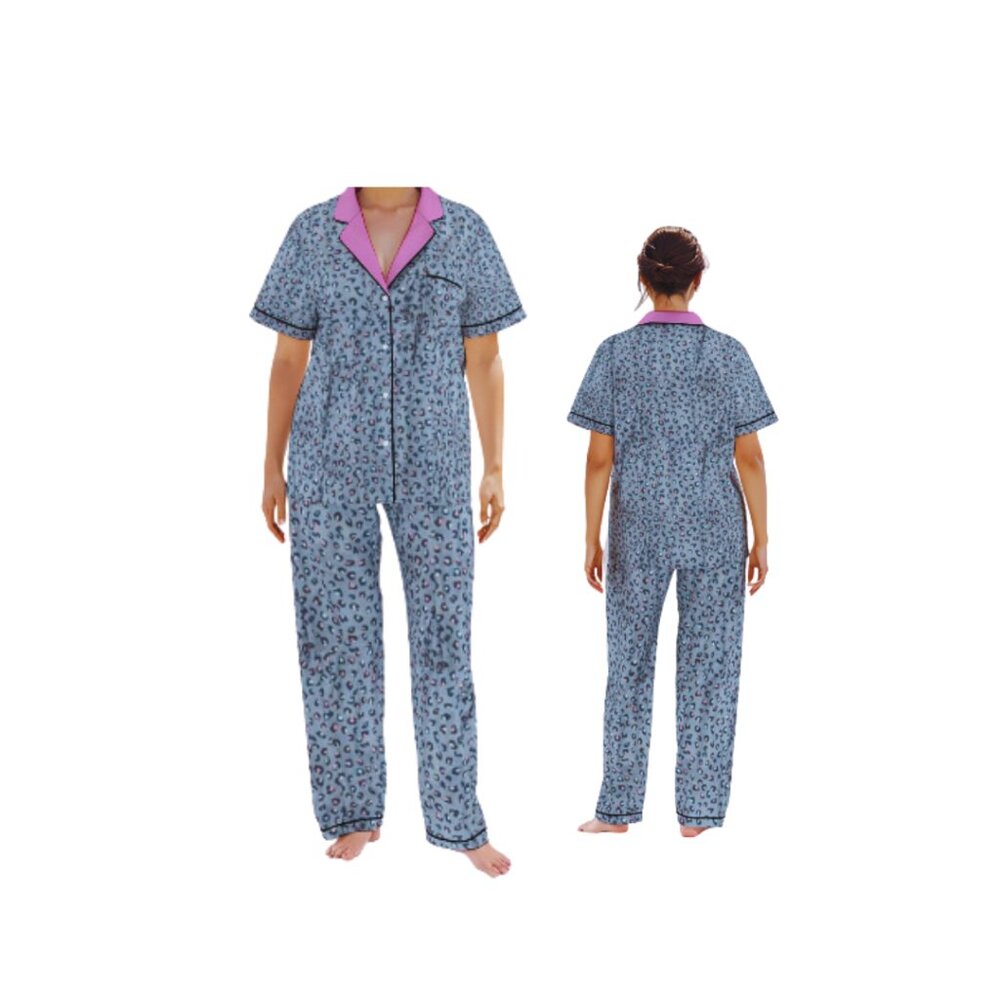 Women's Loungewear Pajama 2 piece set leopard print Plus Size